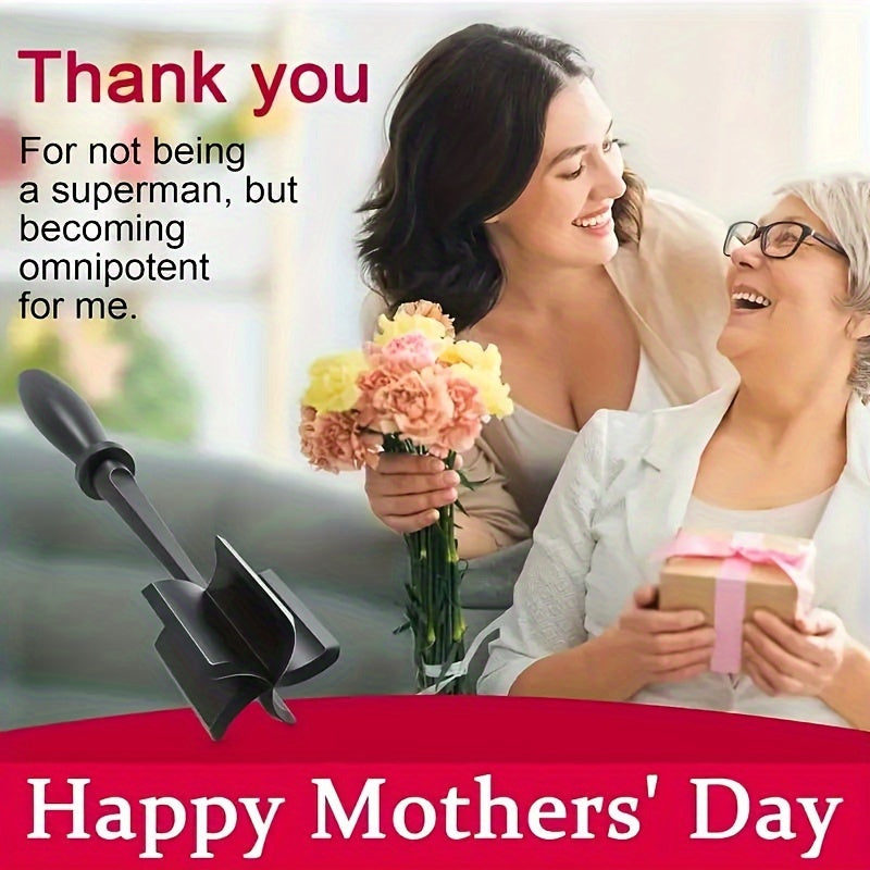 GrindGrip™ meat chopper with black handle next to smiling mother and daughter celebrating Mothers' Day gift moment