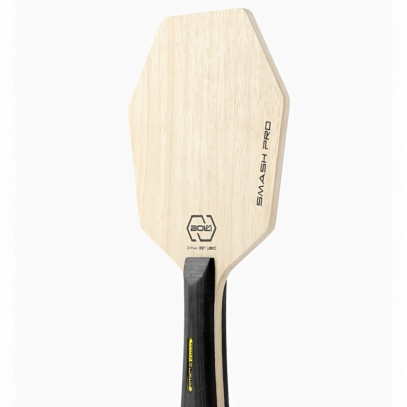 HexaEdge™ - Ping Pong Paddle with hexagonal light wood blade and black handle by HighPeak, designed for precision and control