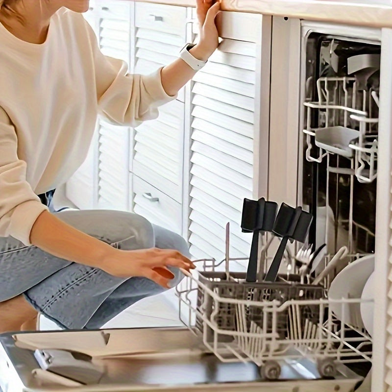 GrindGrip™ black plastic meat chopper with 5 blades loaded in dishwasher rack for easy cleaning by HighPeak user