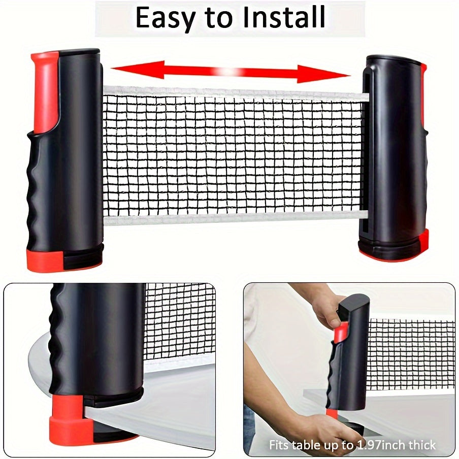 HighPeak PingPro™ set shown installed on dining table with net fully extended