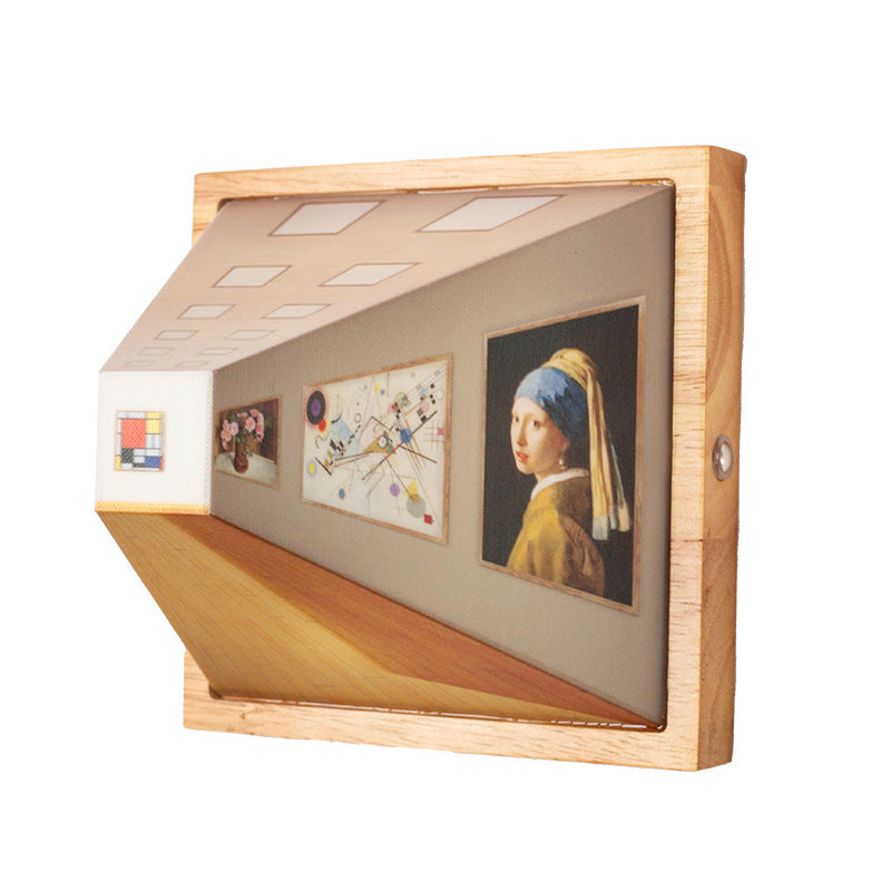 HighPeak Wallusion 3D illusion art frame displaying gallery-style paintings in wooden box with perspective effect