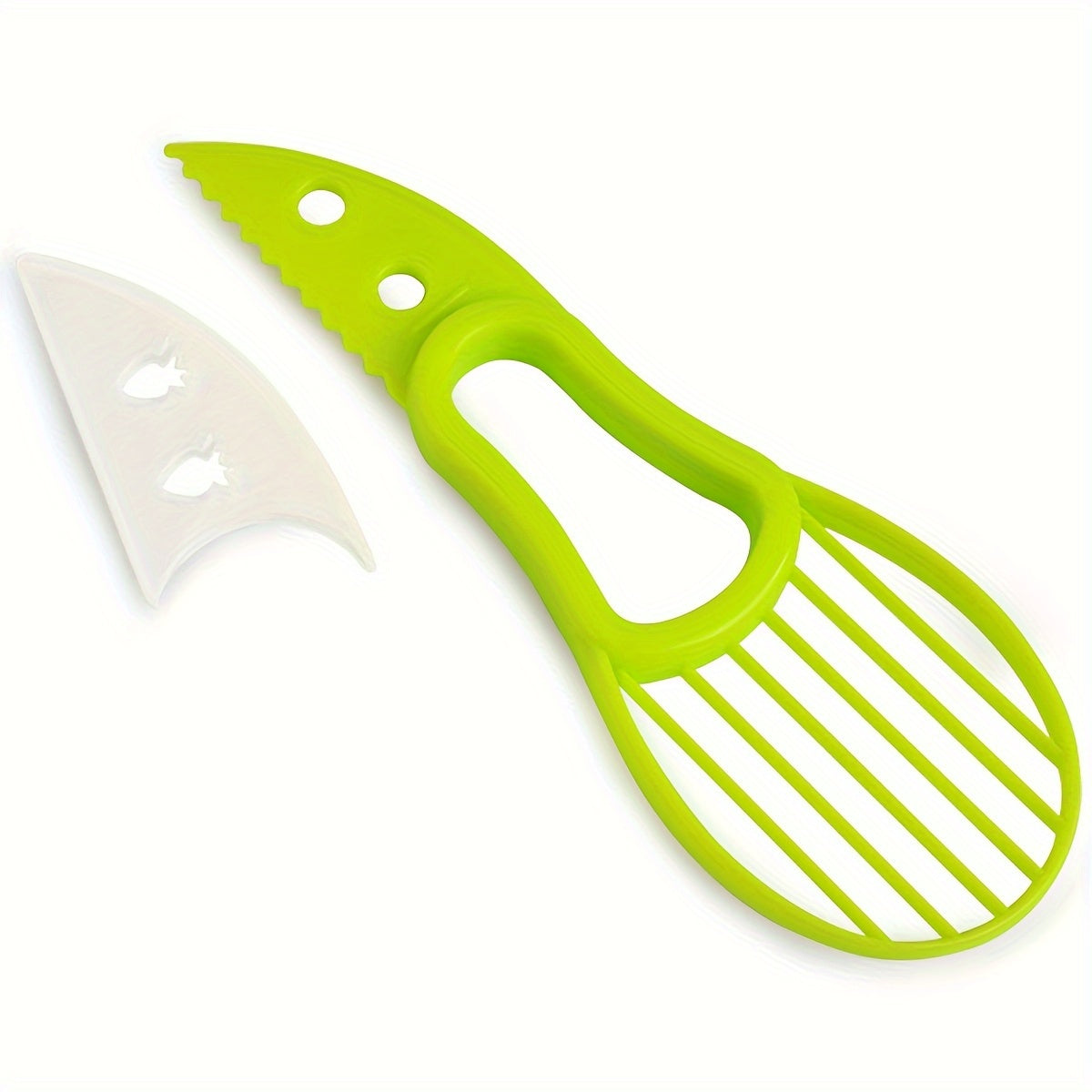 HighPeak Avocado Slicer in bright green with sharp blade, pitter teeth, and multi-slicer head for quick avocado prep