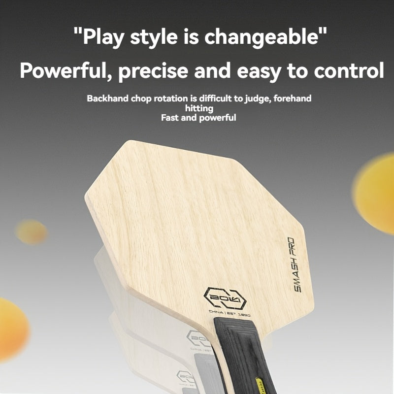 HexaEdge™ Ping Pong Paddle with hexagonal wooden blade and black handle designed for precision and control by HighPeak