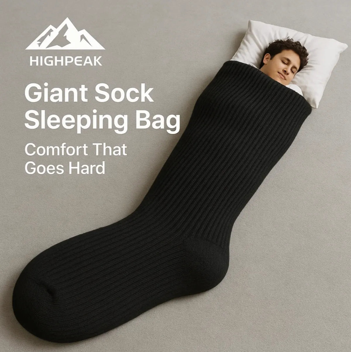 high peak schlafsack easy travel HighPeak Giant Sock Sleeping Bag – Funny Thick Cozy Blanket for Home Black