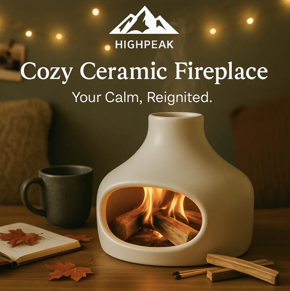 HighPeak Cozy Ceramic Fireplace – Chimney Burner for Sage & Palo Santo
