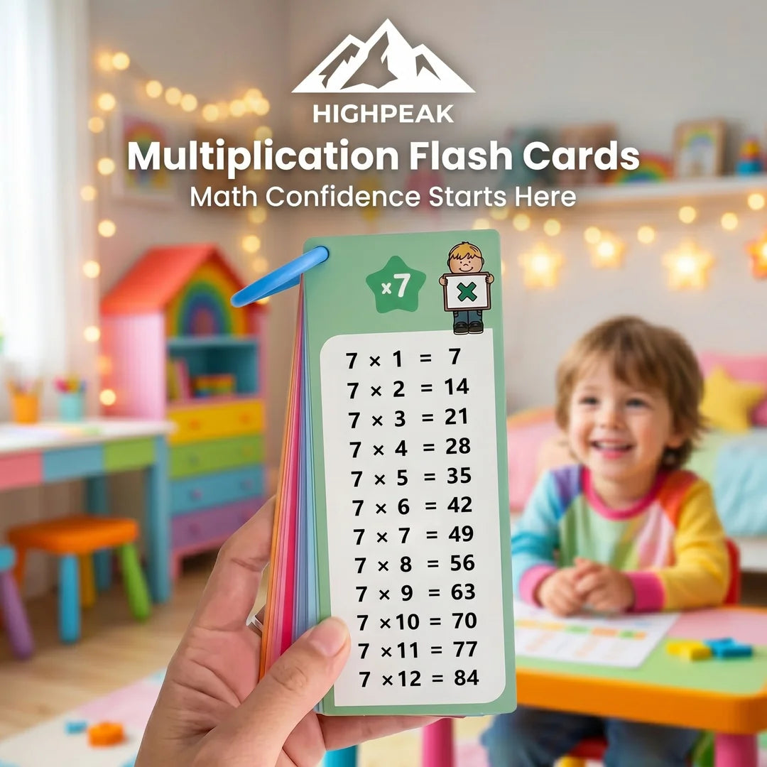 HighPeak Multiplication Flash Cards | Reusable Times Table Set
