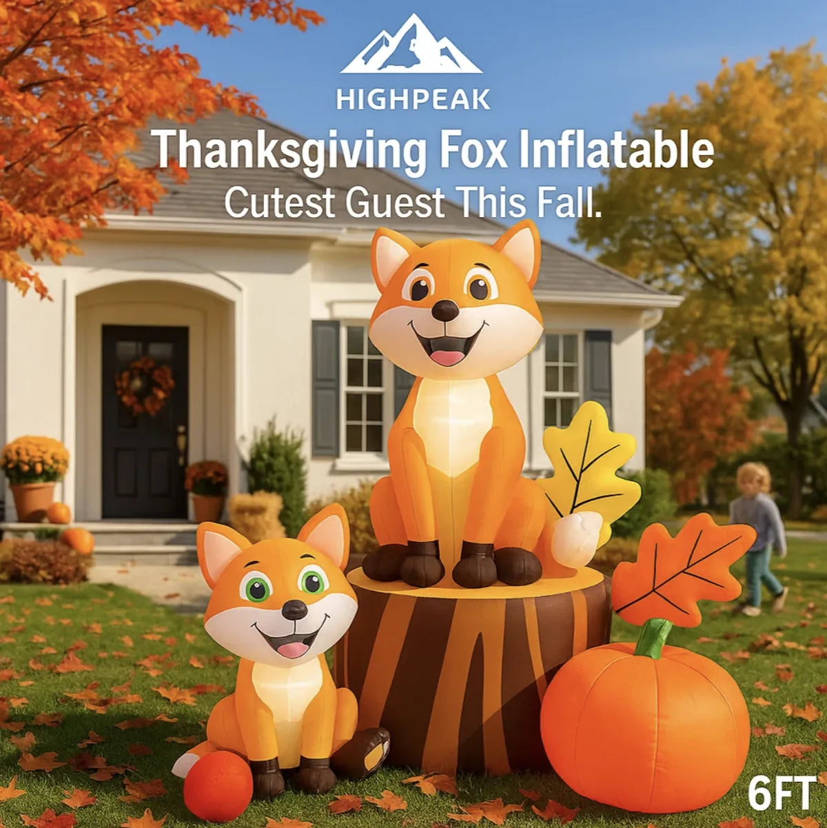 6FT Thanksgiving Fox Inflatable