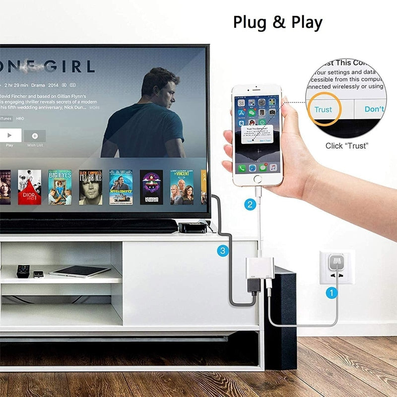 iPhone to HDMI Adapter HighPeak Plug and Play