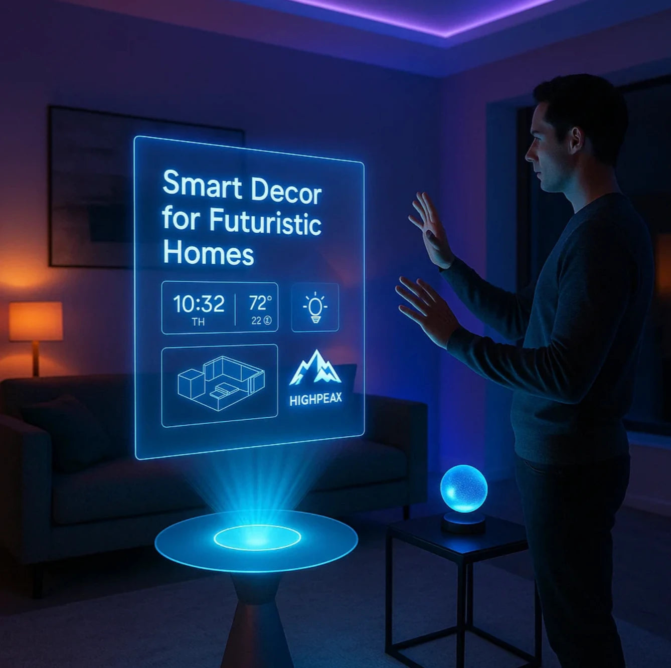 Futuristic Led HighPeak Futuristic Decor – LED Lighting & Smart Ambient Design