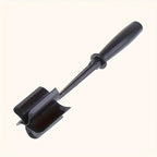 HighPeak GrindGrip™ manual meat grinder with black one-piece handle and curved 5-blade head for perfect ground beef.