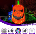 12FT Inflatable Jack-O’-Lantern with blower, UL adapter, lights, stakes, and sandbags included