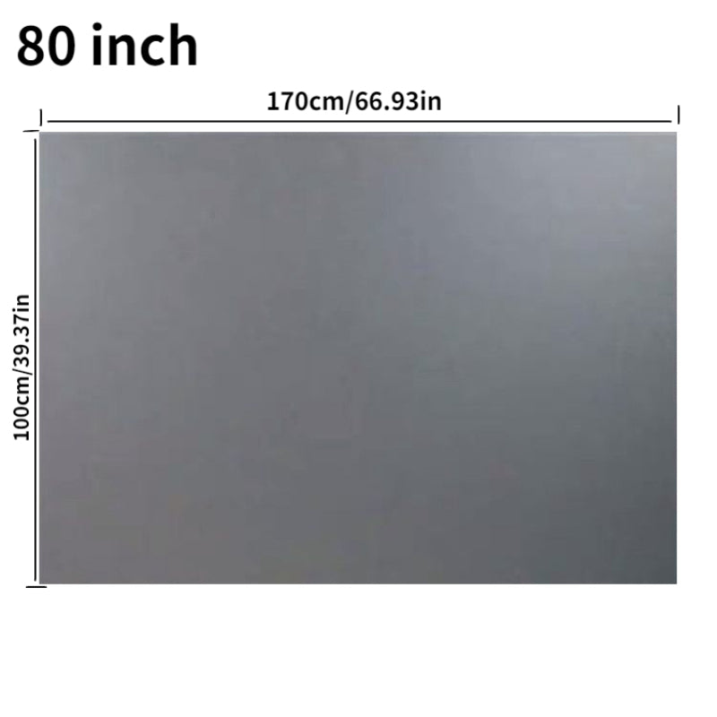 HighPeak ClarityBoost Projector Screen 80 inch gray anti-glare surface with wrinkle-free PET fabric for clear HD projection