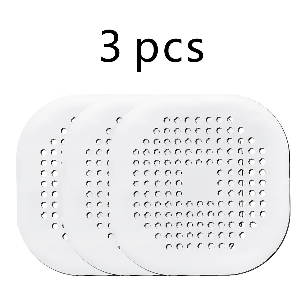HighPeak DrainGuard™ pack of three flexible white silicone drain covers with suction grip for clog prevention.