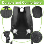 GearGoal™ All Sport Backpack in black showing padded straps, breathable back, and water-resistant fabric close-up