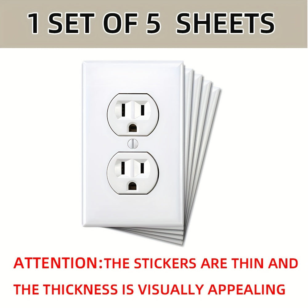 Outlit Sticker HighPeak Fake Outlet Stickers – 5 Pack Realistic Prank Wall Decals