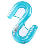 2-Person Pool Lounger in turquoise, showing the connected S-shaped body, two mesh seats and cup holders