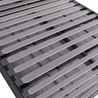 HighPeak Foldable Cabinet Bed close-up of wooden slats and dark gray frame showing sturdy bed base structure