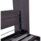 HighPeak Foldable Cabinet Bed in sleek gray showing metal hinges and frame details for space-saving functionality