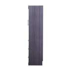 HighPeak Foldable Cabinet Bed in sleek gray wood finish, closed view showcasing slim space-saving design.