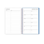 26/27 Weekly Monthly Planner open to contacts and important dates pages with lined spaces for entries.