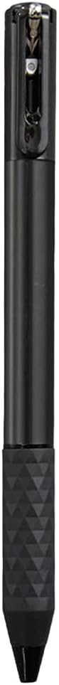 Geometric Metal Crinkle Pen in matte black with textured diamond pattern grip and retractable click mechanism