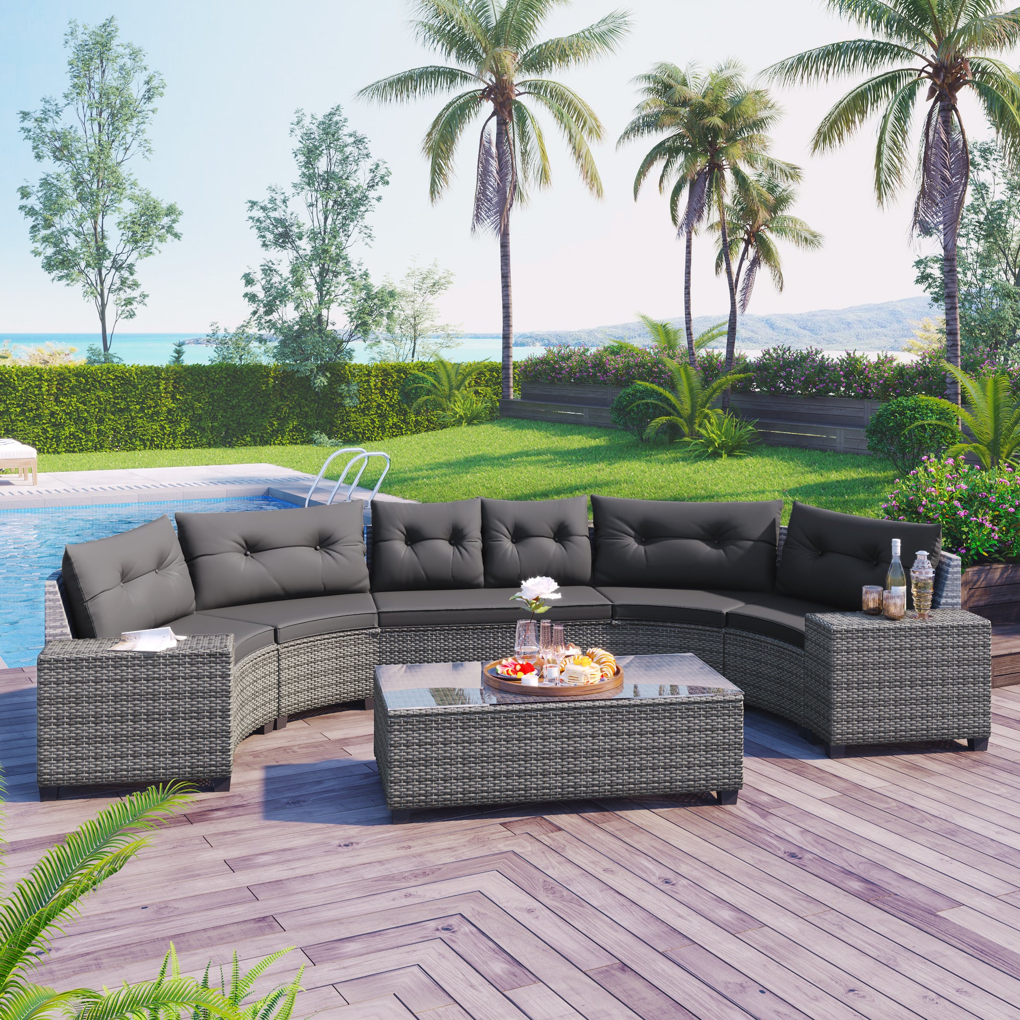 Half-Moon Patio Set