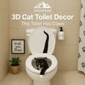 3D Cat Toilet Decor