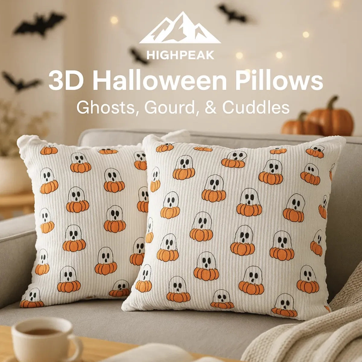 3D Halloween Throw Pillows