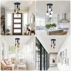 4-Light Ceiling Fixture shown in entryway, kitchen, sunroom, and hallway settings