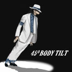 Body Tilt promotional illustration showing a white-suited performer at an angle