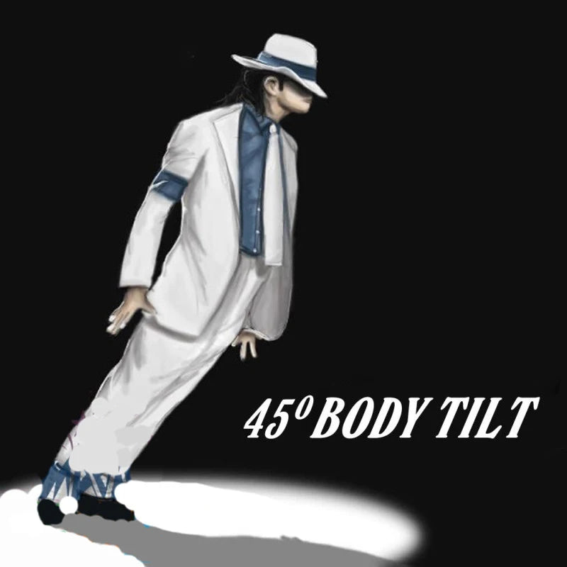 Body Tilt promotional illustration showing a white-suited performer at an angle
