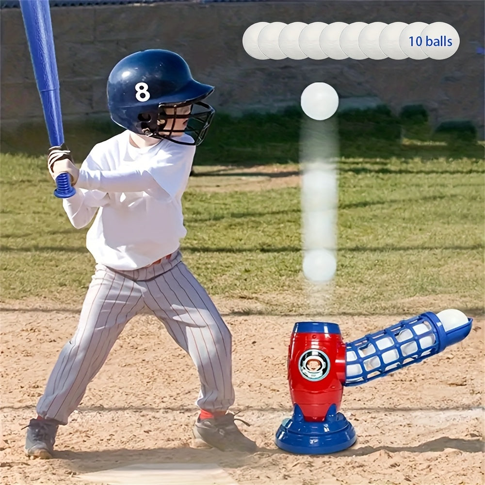 Baseball Simple Machine HighPeak Kids Automatic Baseball Machine Toy with 10 Balls Sports Set