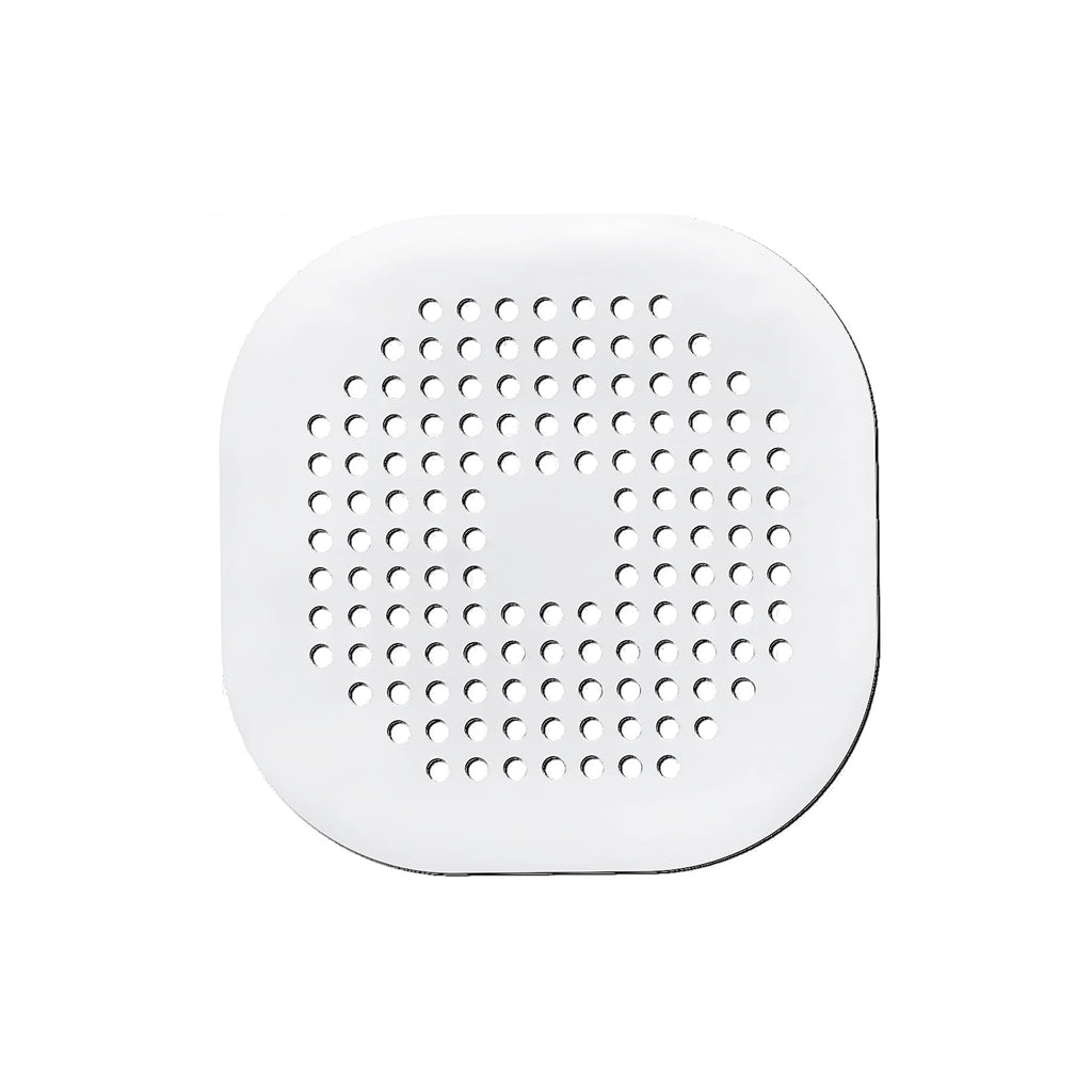 HighPeak DrainGuard™ white silicone drain cover with perforated design for trapping hair and debris on flat surfaces
