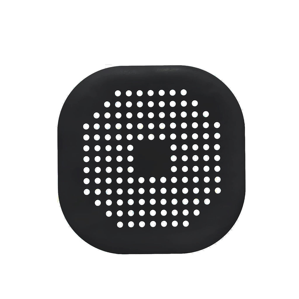 HighPeak DrainGuard™ black silicone drain cover with suction grip and hole pattern for clog prevention and easy removal