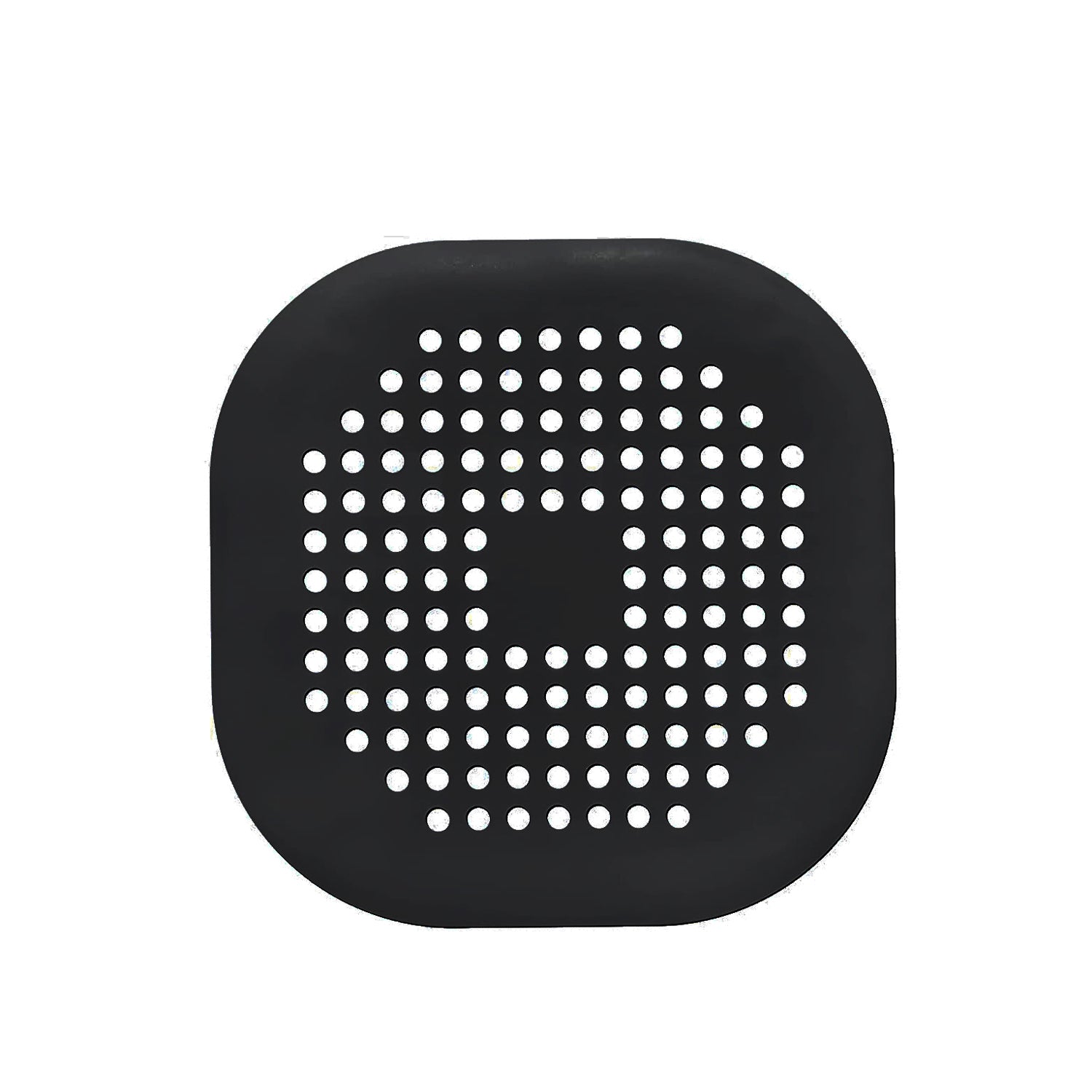 HighPeak DrainGuard™ black silicone drain cover with suction grip and hole pattern for clog prevention and easy removal