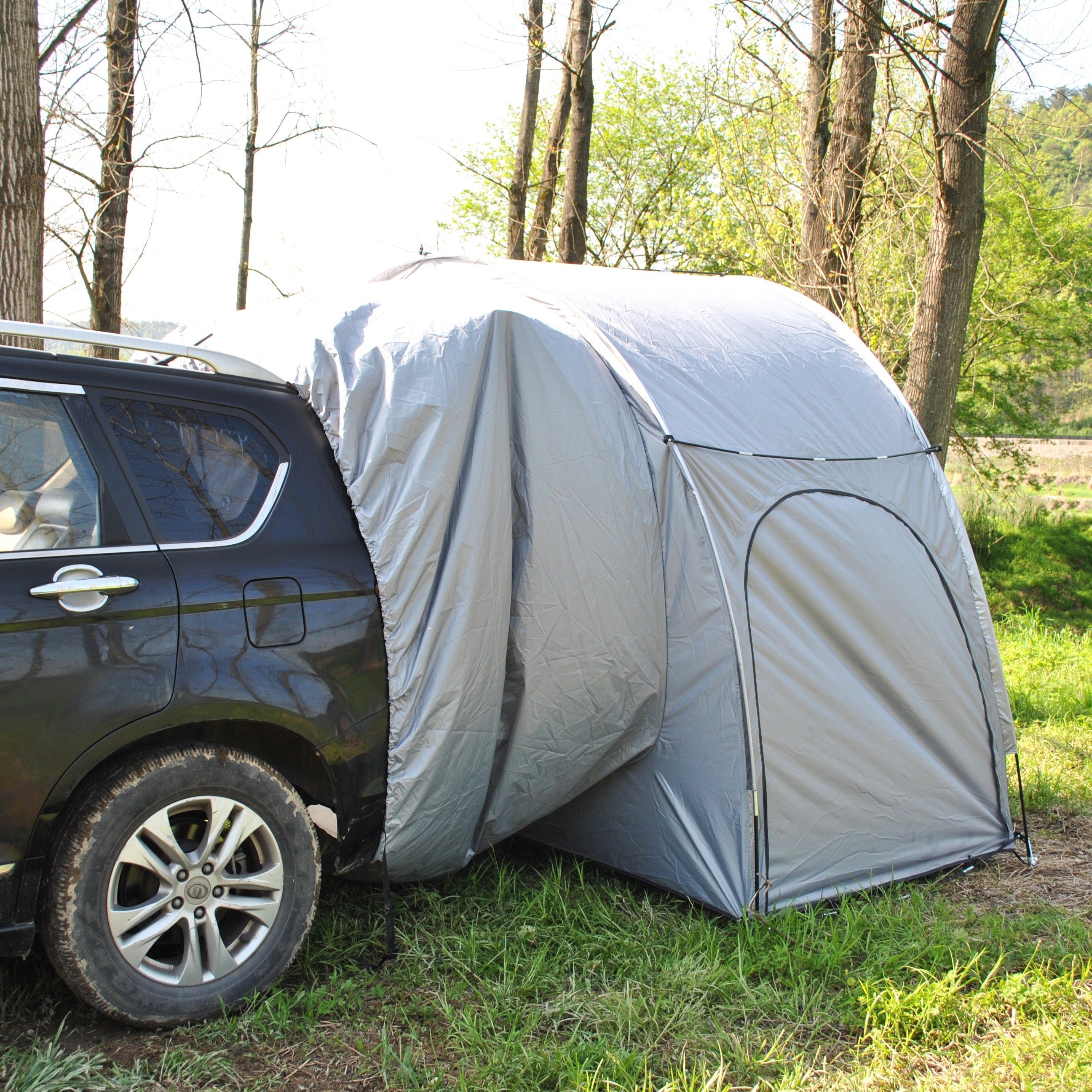 back of car tent HighPeak SUV Rear Tent – Large Waterproof Tail Shelter for Any Car Black