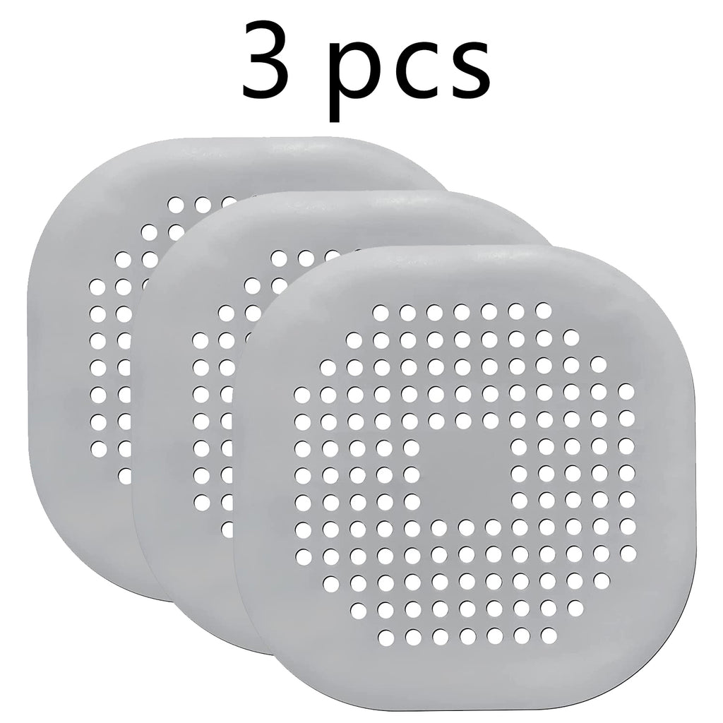 HighPeak DrainGuard™ 3-piece gray silicone drain covers with suction grip for hair and debris trapping in sinks and tubs
