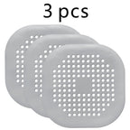 HighPeak DrainGuard™ 3-piece gray silicone drain covers with suction grip for hair and debris trapping in sinks and tubs