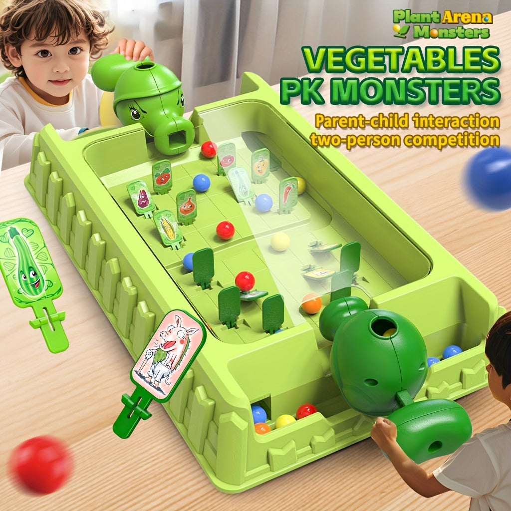 VeggieBlasters™ - Battle Arena green marble shooter game with kid-friendly launchers and pop-up obstacles by HighPeak