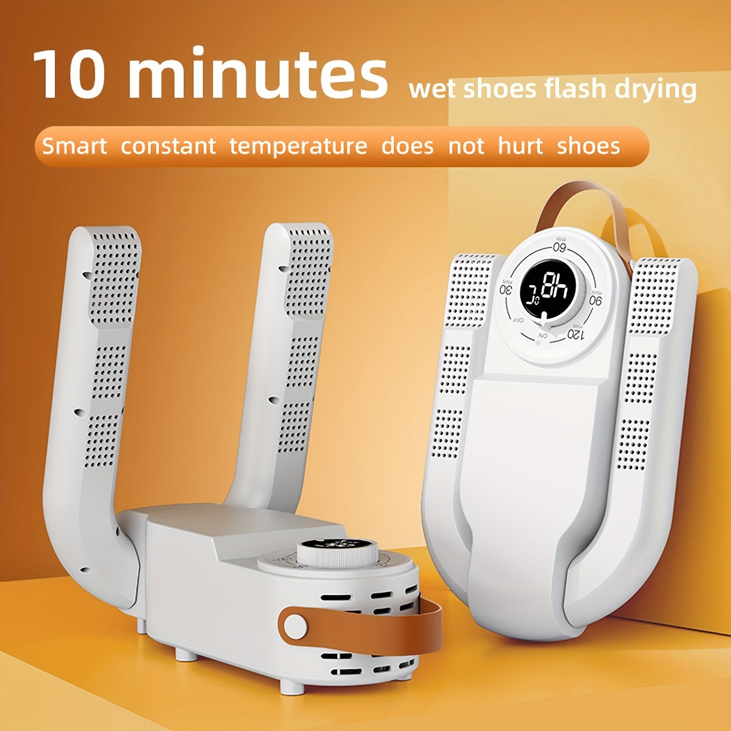 ShoeJet™ shoe dryer in white with foldable arms and smart heat control, designed for fast 10-minute drying by HighPeak