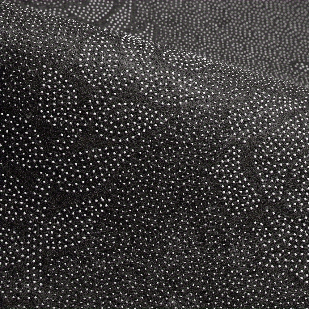 Chill Guy Rug featuring dotted silhouette pattern in black and white, textured surface with intricate stippled design