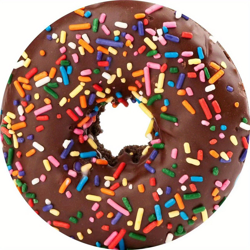 Chocolate donut Food Blanket with colorful sprinkles pattern - soft novelty throw design with rainbow candy decor