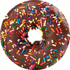 Chocolate donut Food Blanket with colorful sprinkles pattern - soft novelty throw design with rainbow candy decor