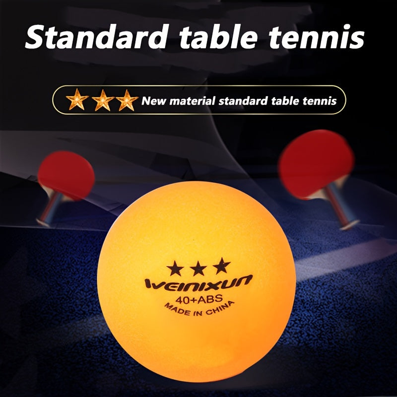 Close-up of ping pong ball texture and size with rackets