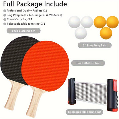 Close-up of ping pong paddles and orange balls with ergonomic grip