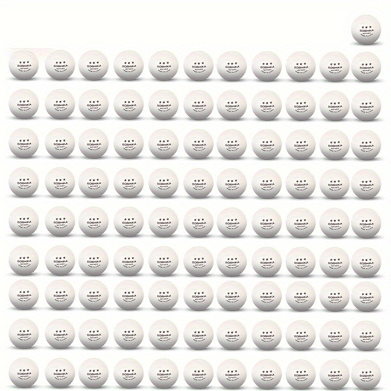 Compact storage bag filled with 100-pack of white ping pong balls 2