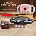 DeepRelief™ Multi-Head Body Massager in black with 8 heads and digital display for deep tissue muscle relief by HighPeak