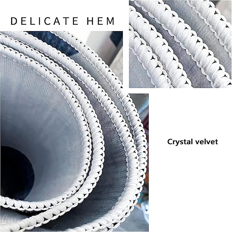 Delicate white crystal velvet fabric with detailed ruffled hem trim showing intricate stitching pattern close-up – plush material texture