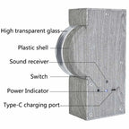 EchoFlow sound-reactive ferrofluid display with glass front panel, type-C charging port and control switch in gray finish