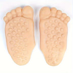 Giant Feet Slippers with realistic flesh-toned soles and textured bottom grip pattern shown from above on white background